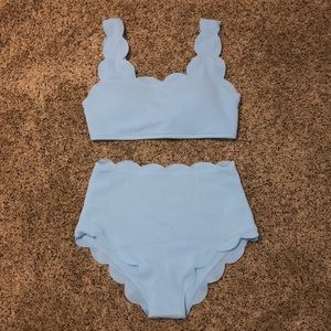 Light Blue Textured Shein Bathing suit